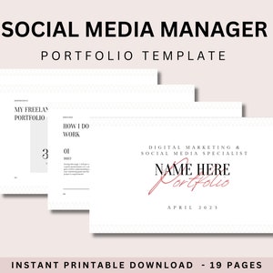 Social Media Manager | Social Media Manager Template | Social Media Management | Portfolio Template