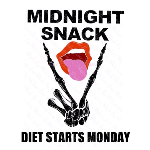 Midnight snack diet starts Monday shirt sublimation print and cut digital design Matt Rife