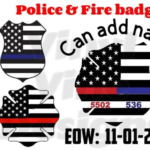 Police, Fire, Half police half fire badge SVG JPG PNG sublimation print and cut designs hero ems eow