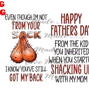 happy fathers day from the kid you inherited when you started shacking up with my mom. JPG PNG tumbler mug wraps step dad balls sack hairy