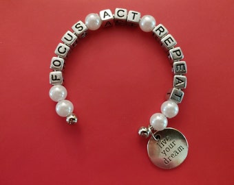 Block letter Bangel Bracelet - Inspirational