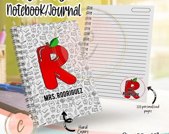 Personalized Notebook, Teacher's Appreciation Gift, Custom Notebook, Journal or Diary, Spiral Notebook Lined, Personalized Gift