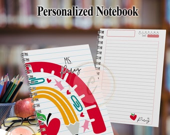 Personalized Notebook, Teacher's Appreciation Gift, Custom Notebook, Journal or Diary, Spiral Notebook Lined, Personalized Gift
