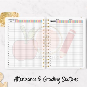 Personalized Teachers Planner & Calendar/ Personalized Planner/Unique Teacher Gift/Academic Year 12 Month, Teacher's Appreciation Gift image 5