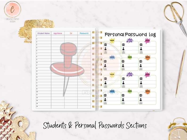 Personalized Teachers Planner & Calendar/ Personalized Planner/Unique Teacher Gift/Academic Year 12 Month, Teacher's Appreciation Gift image 7