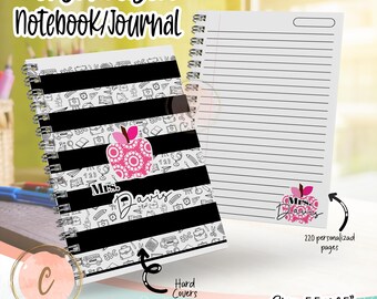 Custom Teacher Notebook | Personalized Hardcover Journal | Teacher Appreciation Gift