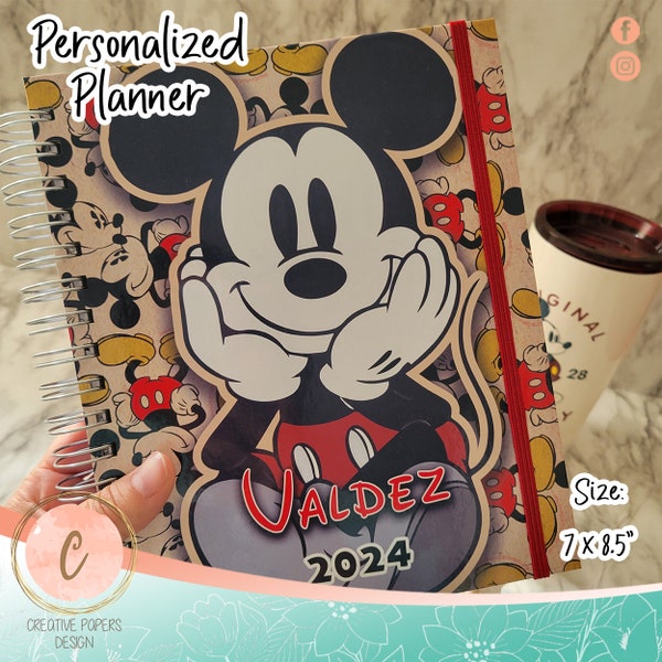Personalized Weekly Planner 2024/ Custom Agenda/ Gift for a magic mouse lover