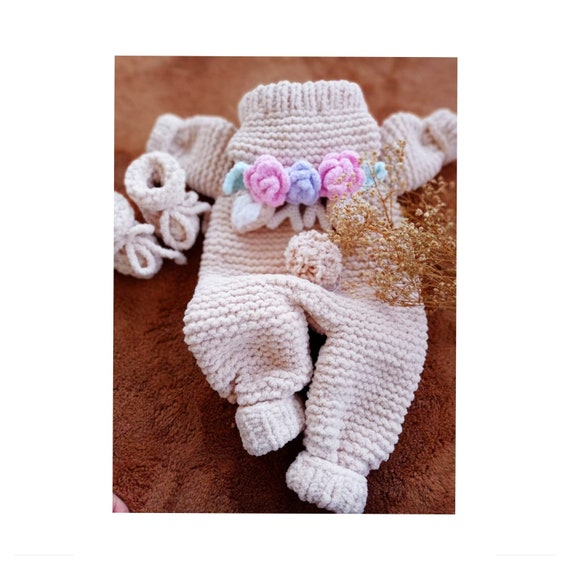Set Vestiti Per Fotografia Neonato 0-2 Mesi - Tutina E Cappello Lavorati A Maglia Unisex, Azzurro, Per Servizio Foto