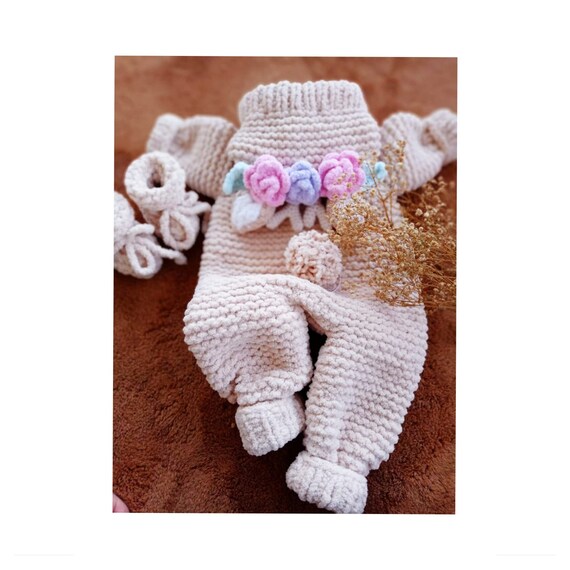 Set Vestiti Per Fotografia Neonato 0-2 Mesi - Tutina E Cappello Lavorati A Maglia Unisex, Azzurro, Per Servizio Foto