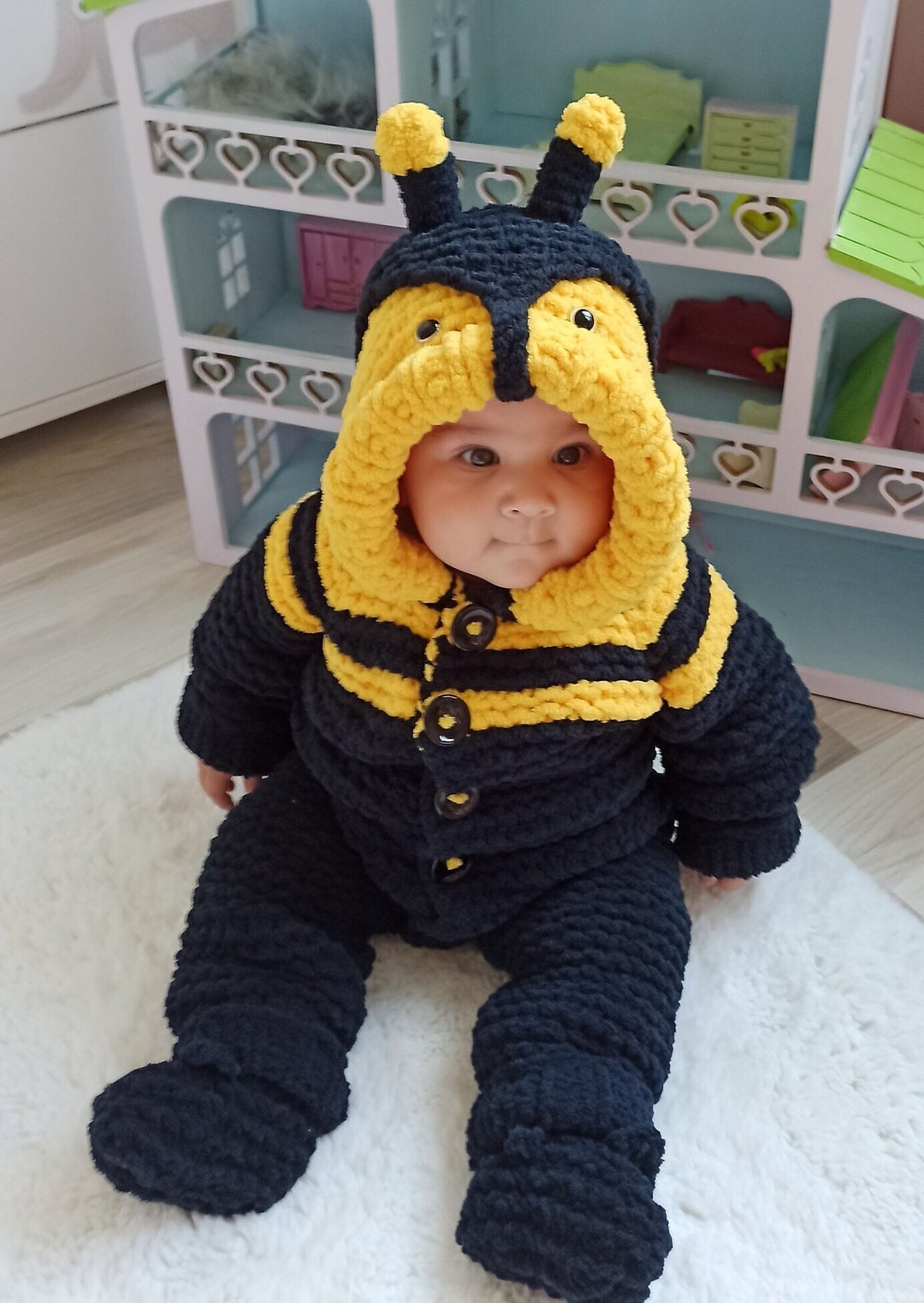 Yellow And White Bee Set For Baby Girls (2 Piece)