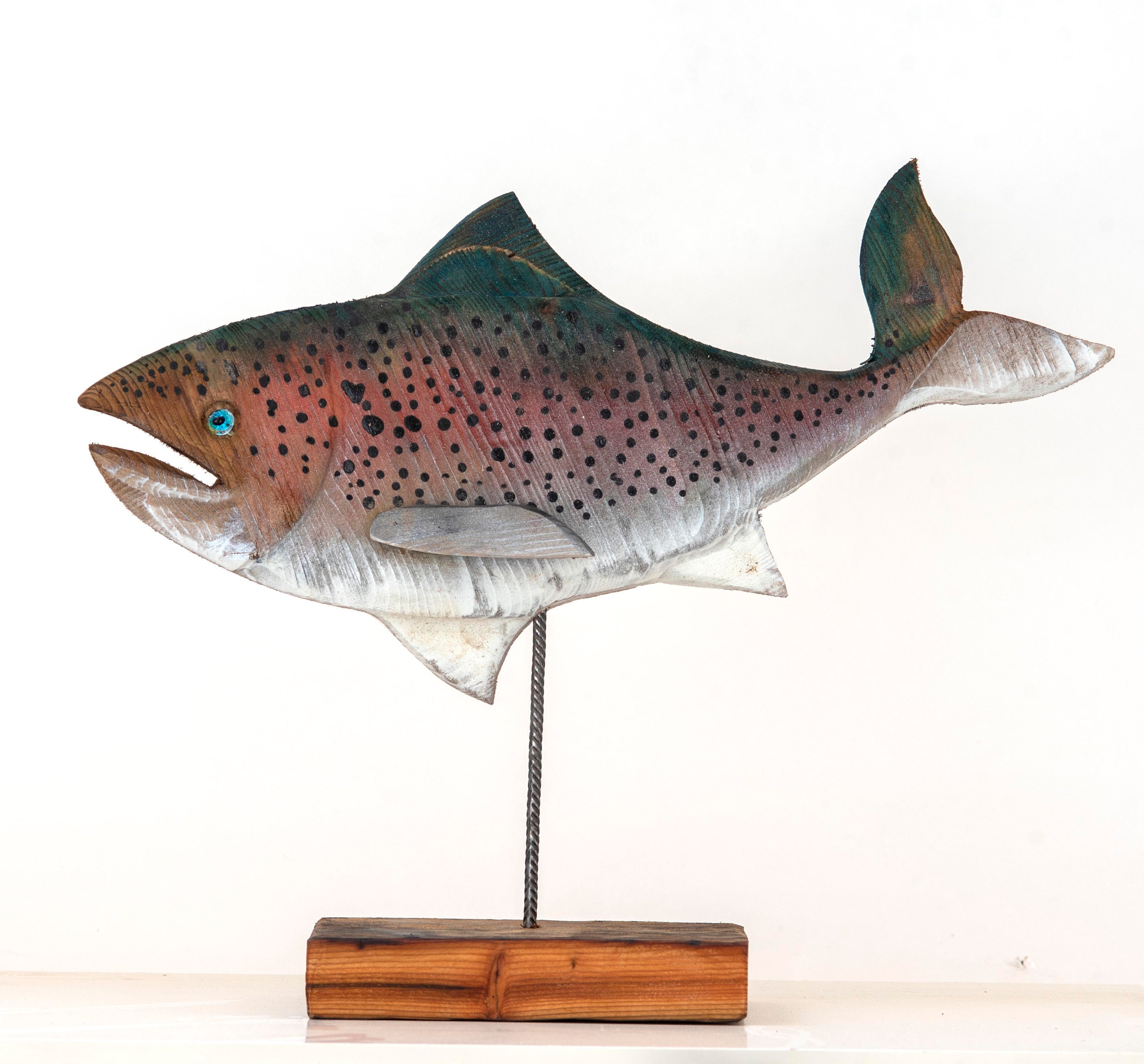 Peces de madera pieza única escultura para colgar en la Etsy