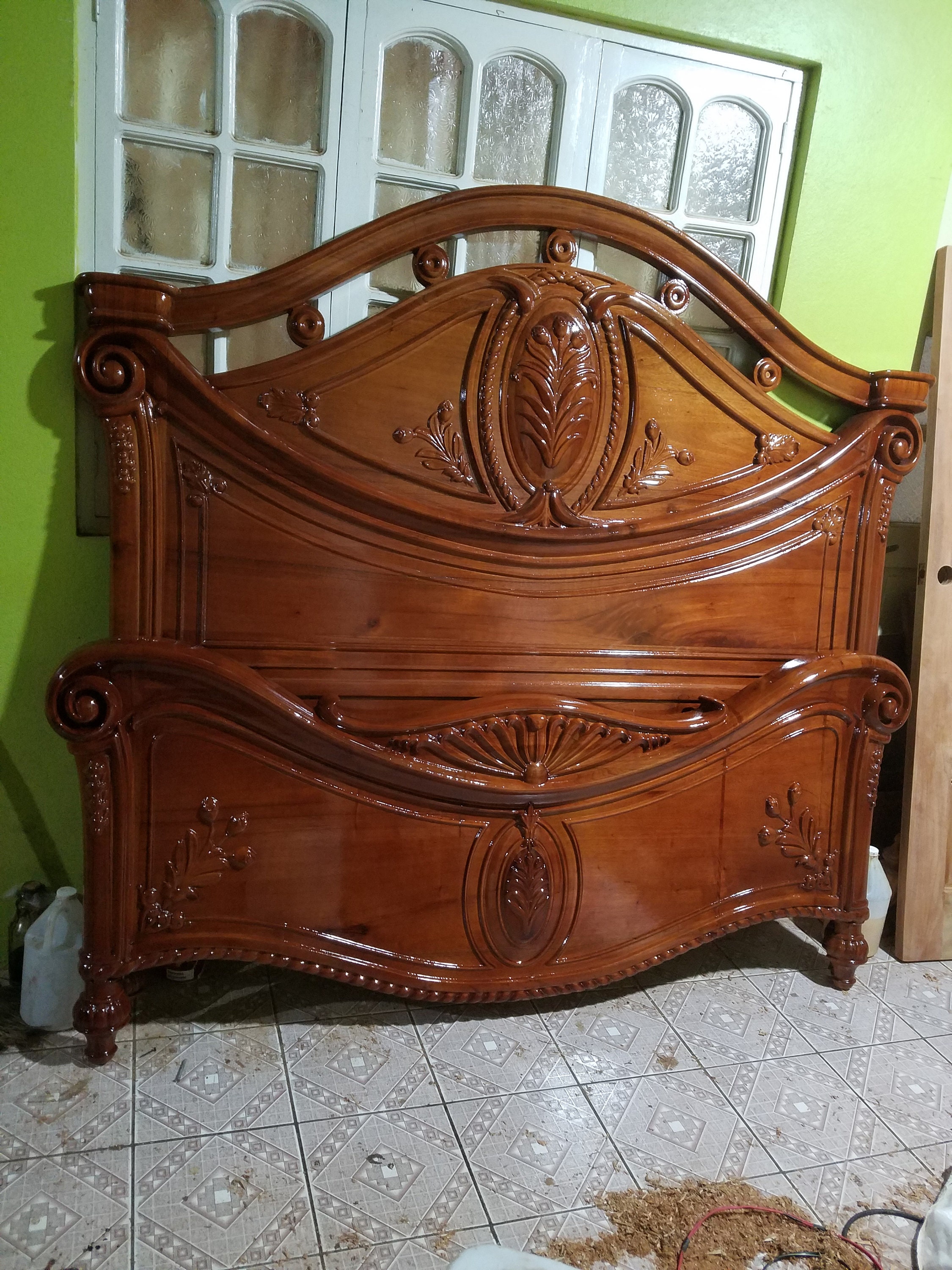 Jamaica Hand Made King Size Bed Headboard Carving From King Size Bed Headboard Carving, Hand Carved King Size Bed Frame