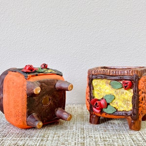 Framed Flowers Plant Pots | Ceramic Pots With Drainage