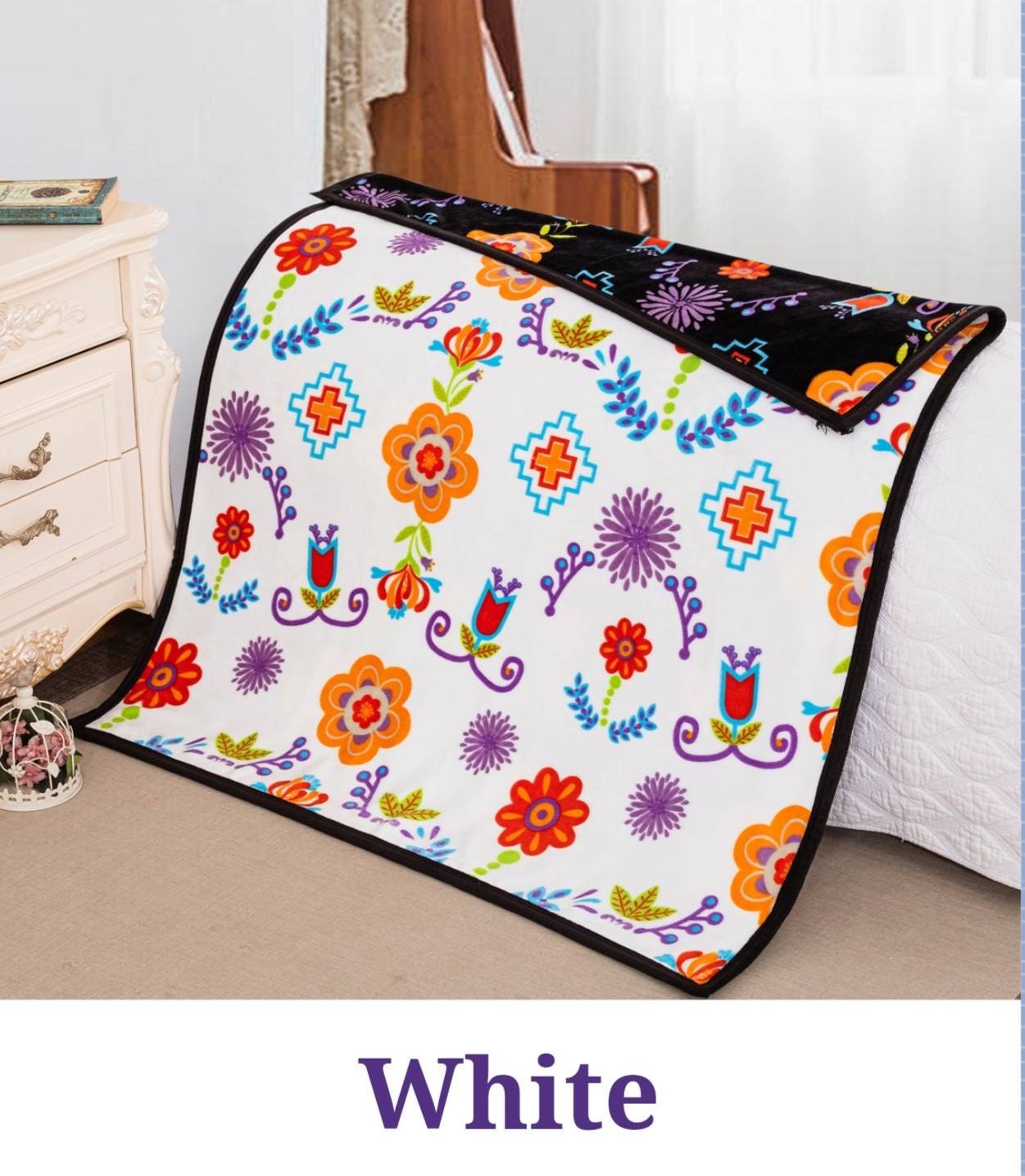 Floral Native Print baby blanket. Size 40x48 Etsy