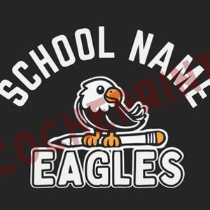 Back to School Eagle Mascot Elementary School Design for T-Shirts/Merch - DOWNLOADABLE SVG FILE