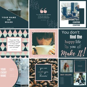 24 Customizable Instagram Template / Instagram Posts / Social media Posts / Instagram Templates / Canva Templates / Blogger Template