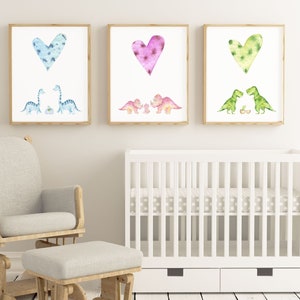 Dinosaur nursery prints, Set of 10 Prints, Digital Download, Nursery wall art, Baby Dinosaur prints, Nursery decor
