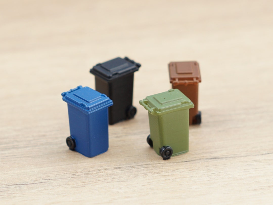 Miniature Wheelie Bins Model Railway HO/OO Gauge Hornby Scenery 4mm Scale Bins Pack of 4 Etsy UK