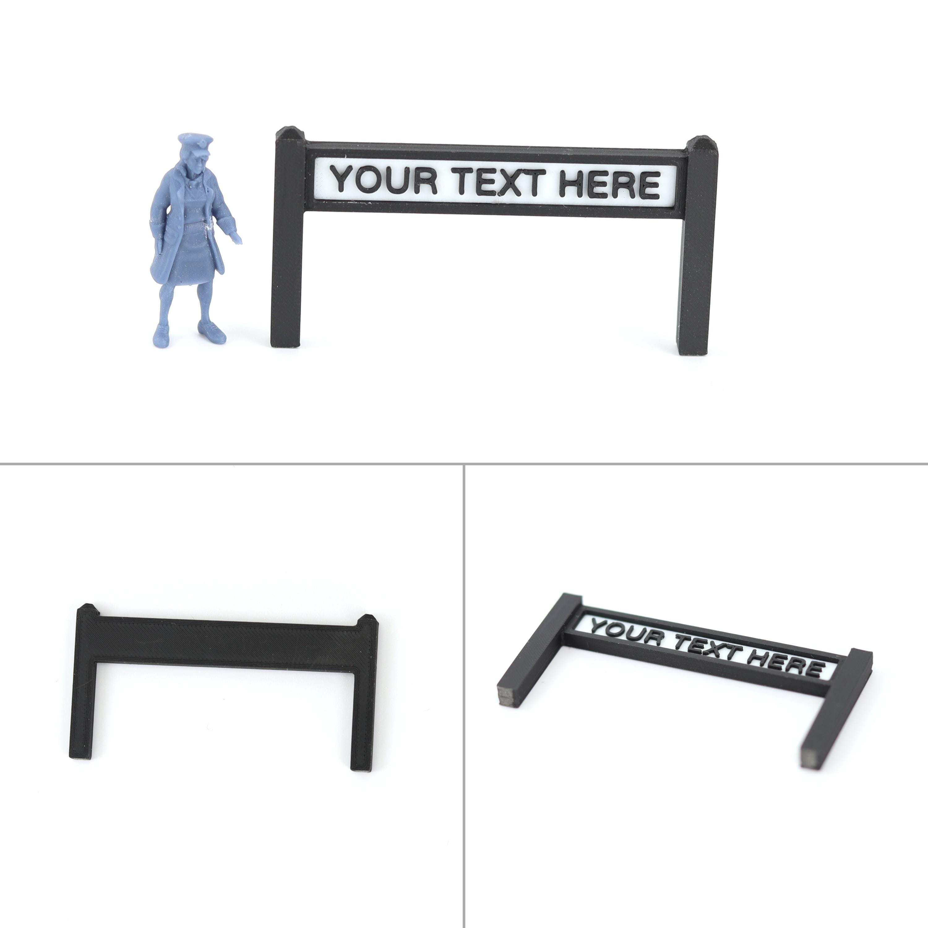 thumbnail image 2 of OO Gauge Custom Station Sign - 1:76 Scale Model Railway Scenery By Tinkers Models 2 of 3