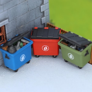 Model Railway Commercial Bin | OO Gauge Large Bins | 1:76 Scale Town Scenery