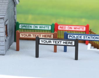 Model Railway Station Sign - Personalised OO Gauge Large Platform Sign - 1:76 Hornby Scale
