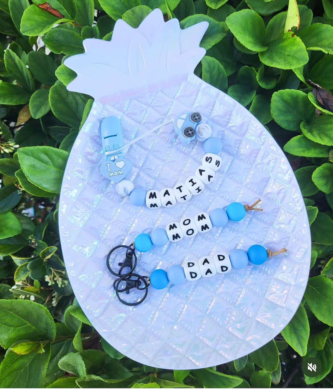 Personalized Pacifier Clip Holder, Baby Shower Gift Set, Mom Dad ...
