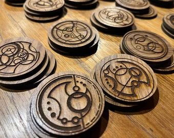 Wooden Fridge Magnets. FREE SHIPPING! Pick from over 50 short words or phrases! 1.7" diameter circle. Some designs sold out!