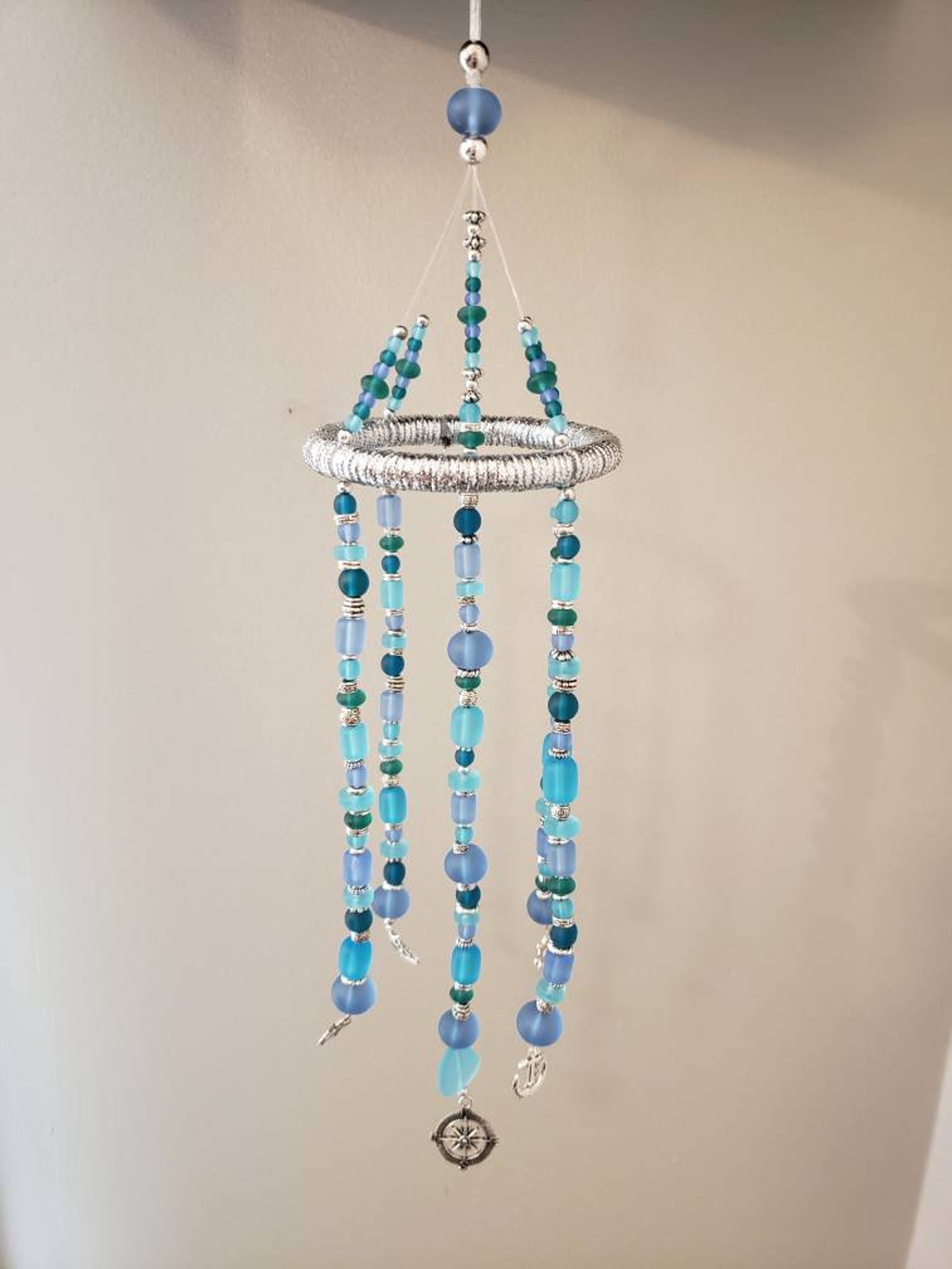 Nautical/Sea Glass Suncatcher Mobile Windchime Etsy