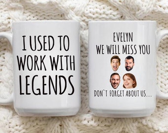 Personalized Coworker Retirement Mug, Custom Photo Mug, I Used To Work With Legends Coffee Cup, Retirement Mug Gift, Coworker Leaving Gift