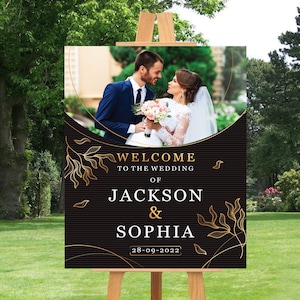 Custom Photo Wedding Sign Printable, Personalized Wedding Welcome Sign Instant Download Wedding Board Sign Reception Poster Digital Download