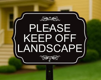 Please Keep Off Landscape Yard Sign with 16" Stake, Rust-Free Aluminum Stay Off Grass Warning Sign, Outdoor Lawn and Garden Protection Sign
