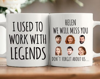 Personalized Coworker Retirement Mug, Custom Photo Mug, I Used To Work With Legends Coffee Cup, Retirement Mug Gift, Coworker Leaving Gift
