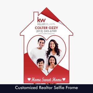KellerWilliams Personalized Realtor Selfie Frame 28&quot; x 40&quot;, Real Estate Selfie Frame, Customized House, Marketing Photo Booth Prop, Cutout