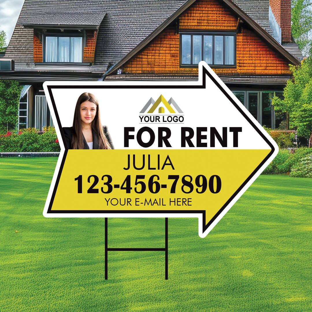 Hanging Rent Signs Custom for Rent Arrow Yard Sign 18