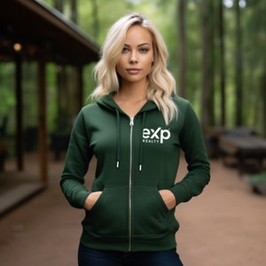 Exp Realty Realtor Zip-Up Hoodie, Cozy Real Estate Fleece Hooded Sweatshirt, Unisex Real Estate Agent Hoodie, Professional Marketing Apparel image 3