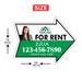 Custom for Rent Arrow Yard Sign 18