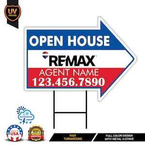 Remax Open House Arrow Shaped Yard Signs 18