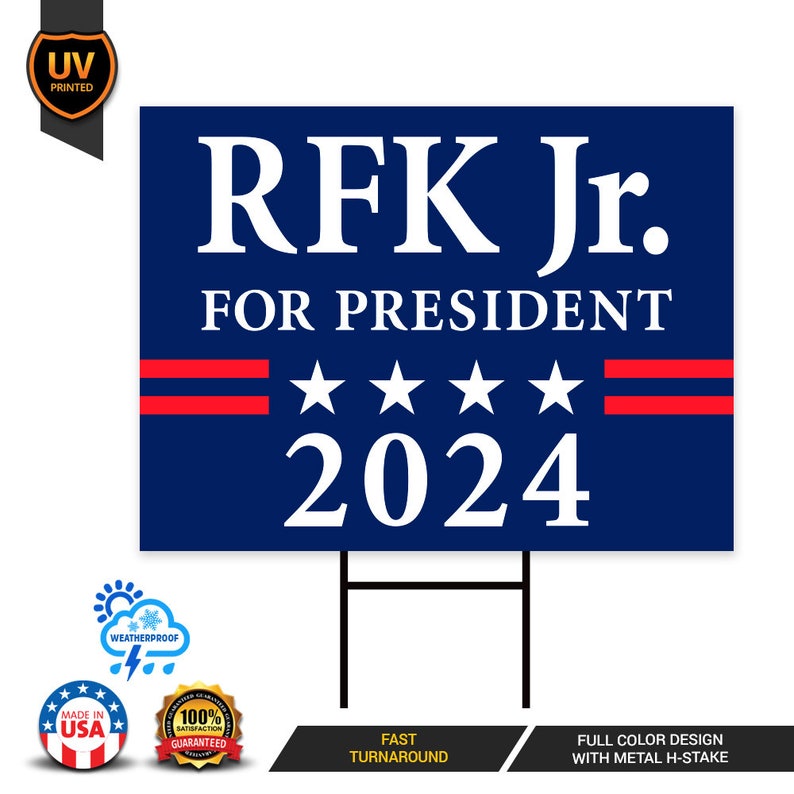 Kennedy 2024 Yard Sign Coroplast Presidential Election 2024 Etsy