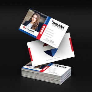 Carte de visite personnalisée REMAX pour agent immobilier recto-verso, marketing personnalisé pour agent immobilier, cartes de visite promotionnelles pour agent immobilier, cadeaux