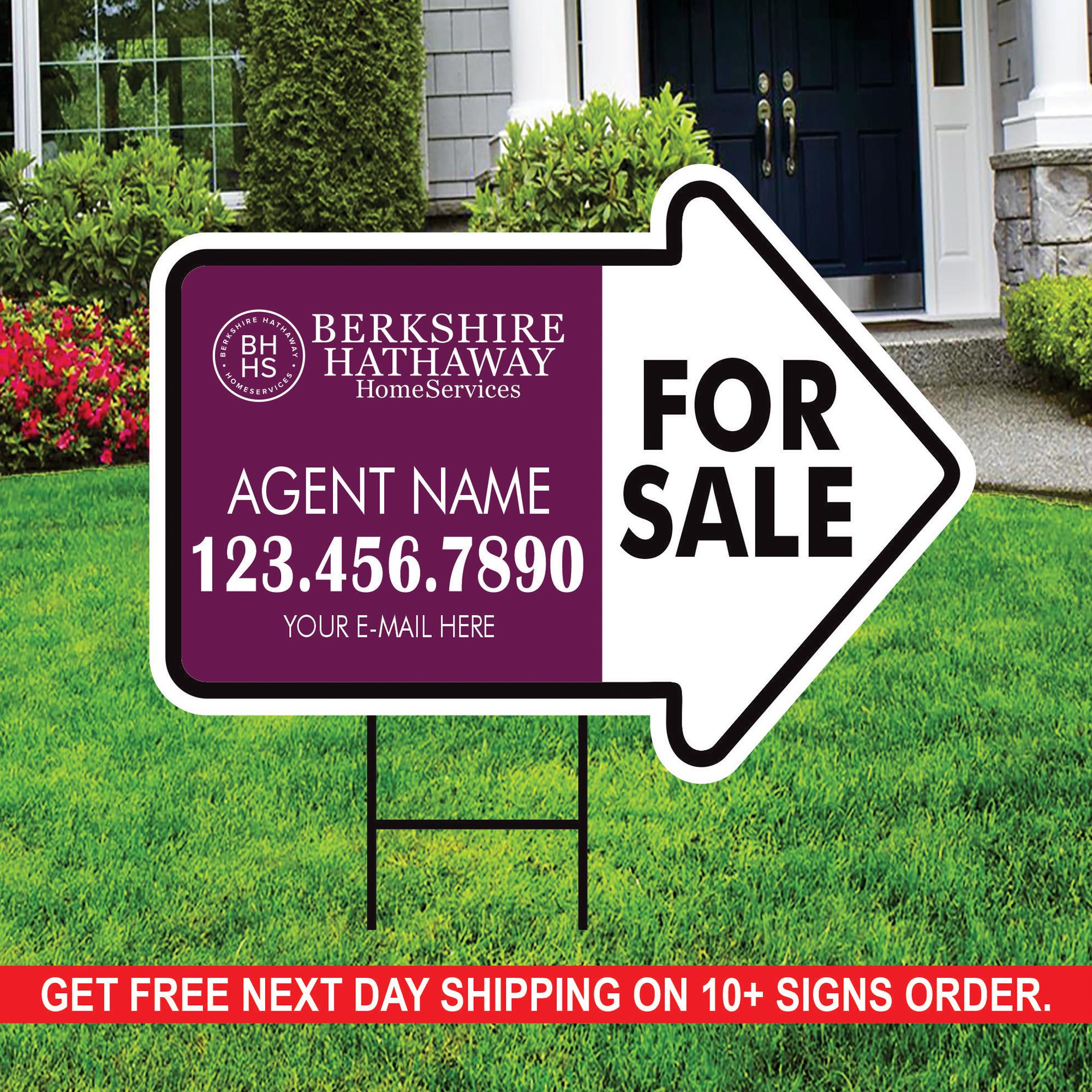 Berkshire Hathaway for Sale Arrow Shaped Yard Signs 18