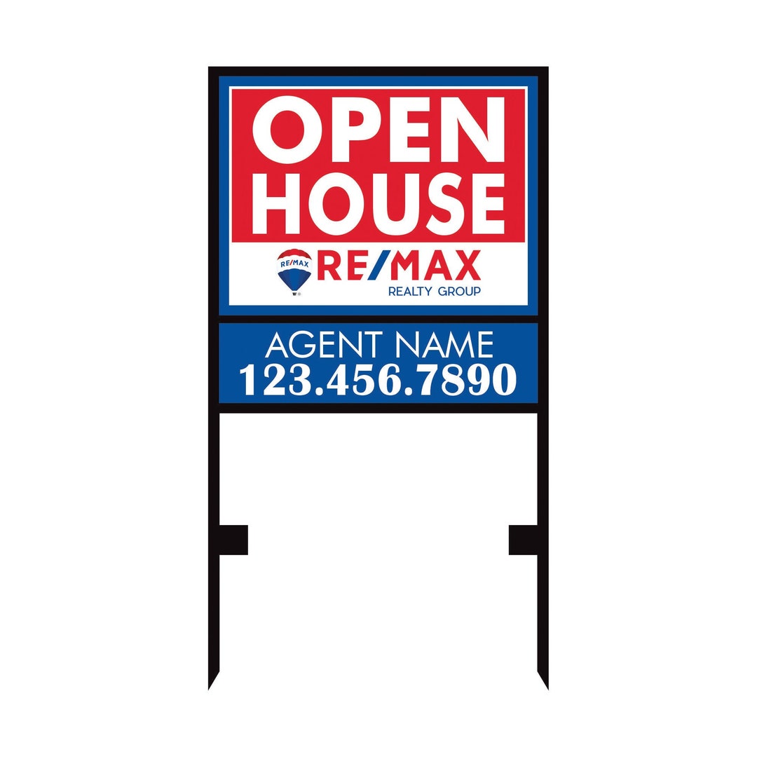 Remax Personalized Open House Real Estate Sign With Metal Frame, Custom ...