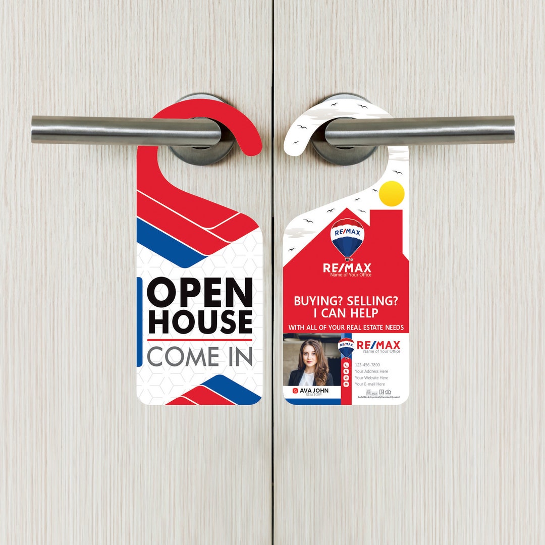 Remax Custom Real Estate Door Hanger, Personalized Realtor Doorknob ...