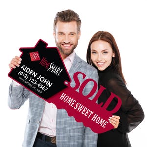 HomeSmart Personalized Real Estate Marketing Key Cutout Sign, Customized Realtor Social Media Photo Props, Realtor Key Sign Customized