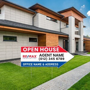 2 Pack, Re/max Open House Arrow Shaped Yard Signs 23