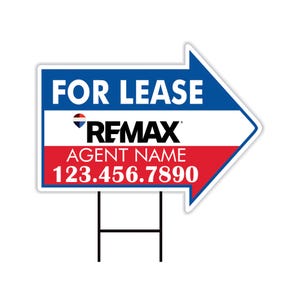 Remax for Lease Arrow Shaped Yard Signs 18