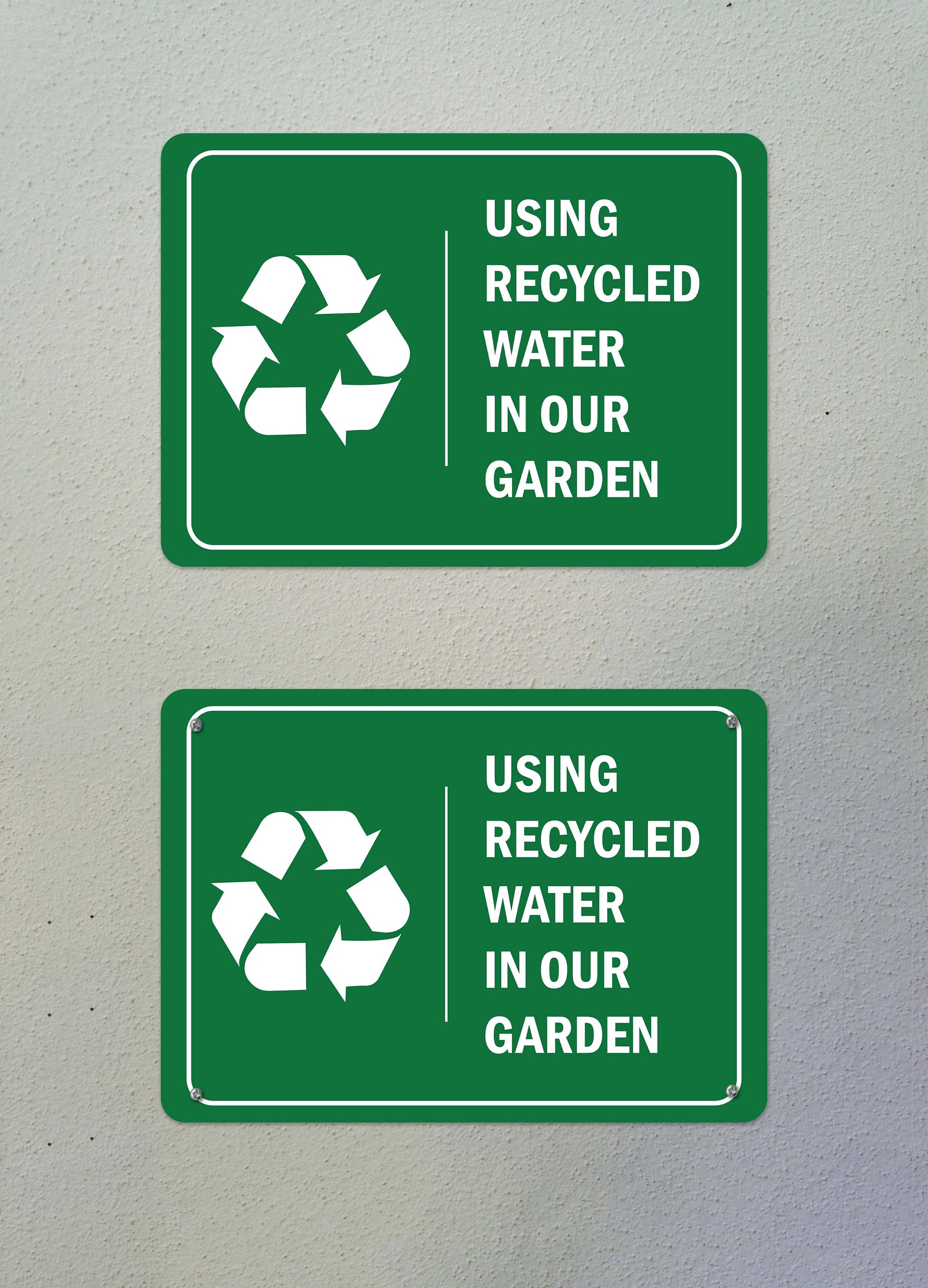 Recycled Water Garden Aluminum Sign: Bold & Clear Safety Instructions ...