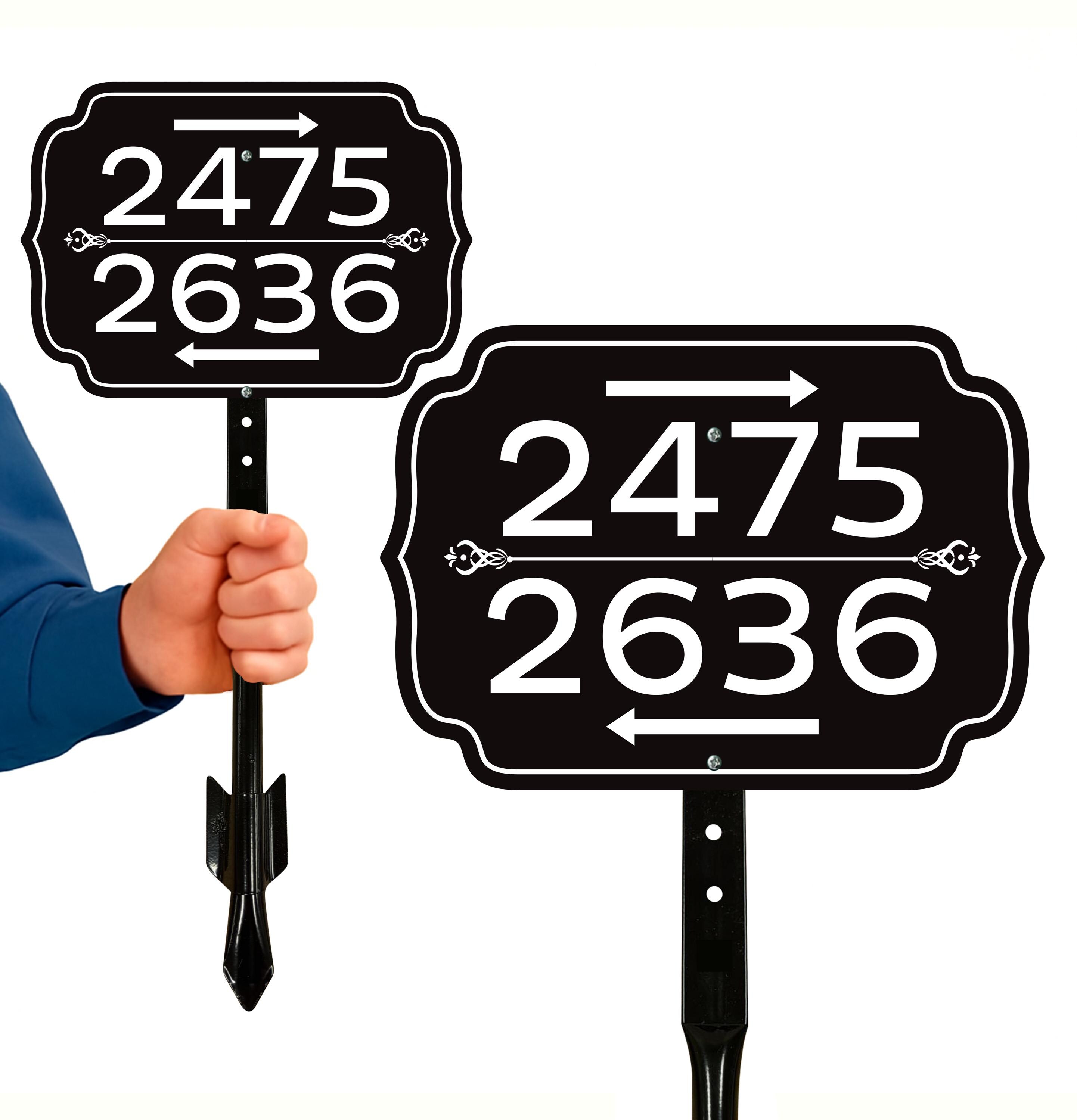Custom House Number Yard Sign With Arrows, Multiple Address Directional ...