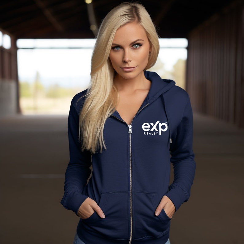 Exp Realty Realtor Zip-Up Hoodie, Cozy Real Estate Fleece Hooded Sweatshirt, Unisex Real Estate Agent Hoodie, Professional Marketing Apparel image 4