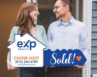 EXP Realty Personalized Real Estate Marketing Key Cutout Sign, Customized Realtor Social Media Photo Props, Realtor Key Sign, Customized