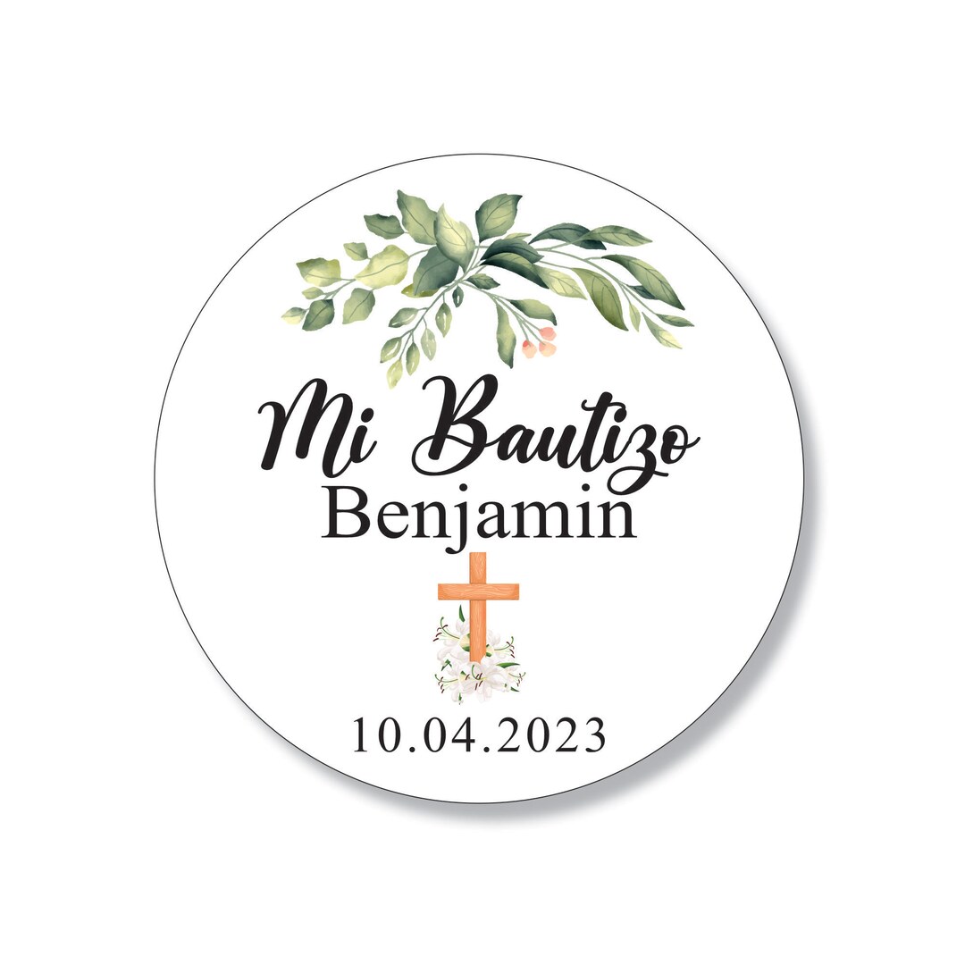 Personalized Baptism Stickers Custom Mi Bautizo Stickers Mi Etsy